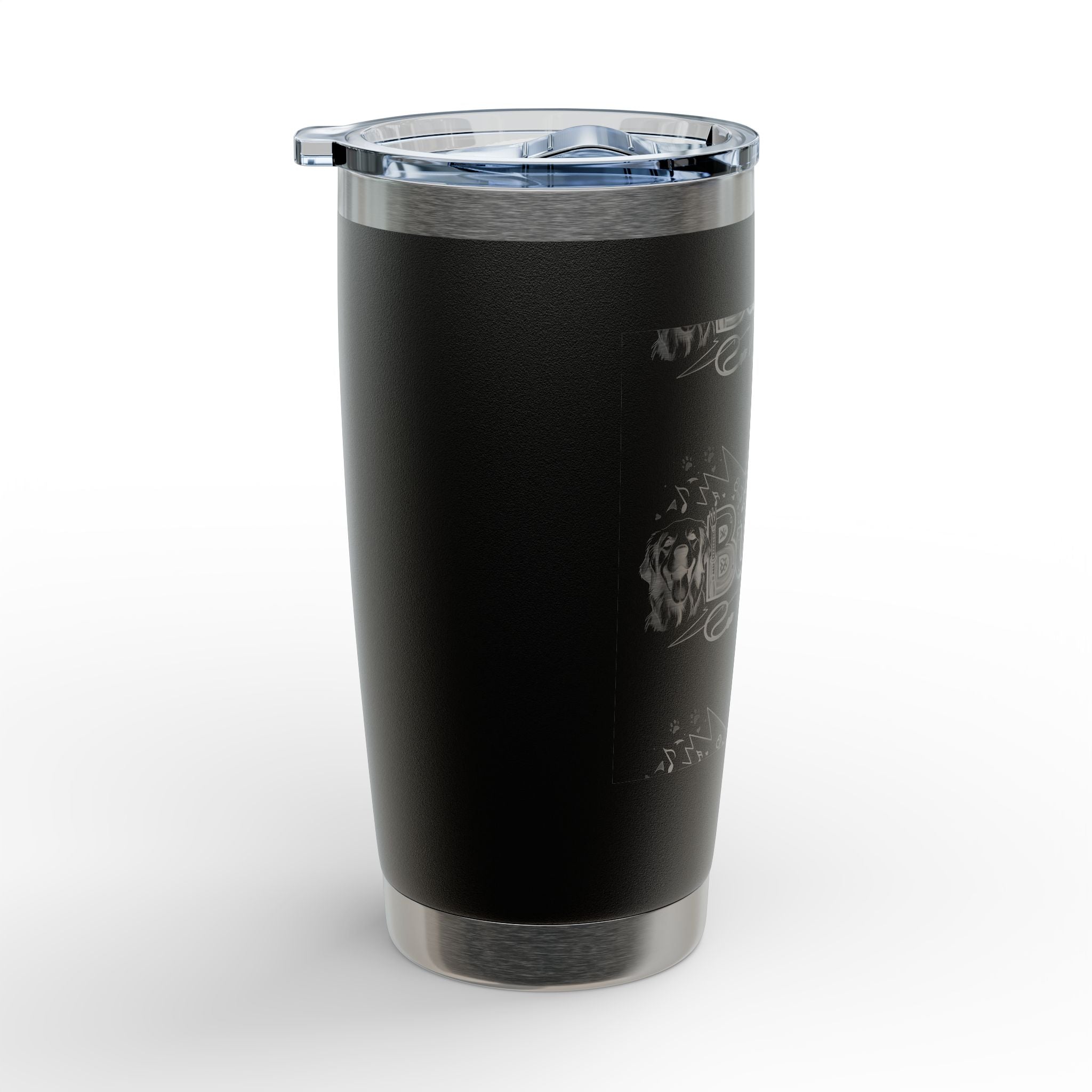 Engraved 20oz Stainless Steel Tumbler — Riva Black Marble Design