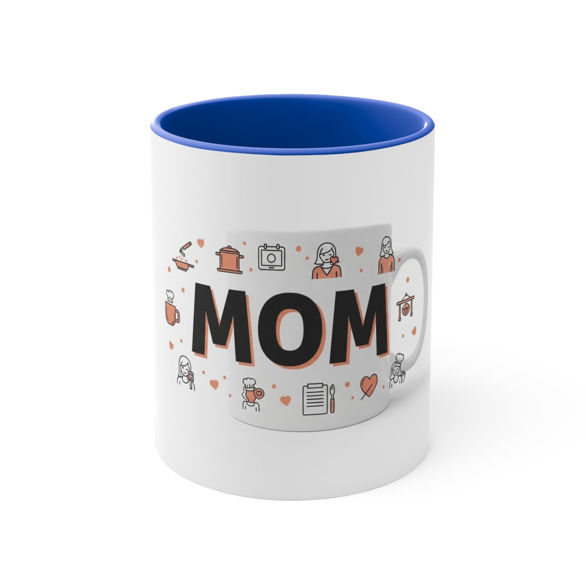 Mom Coffee Mug — Cute Mom Icons Accent 11oz Gift for Mother’s Day