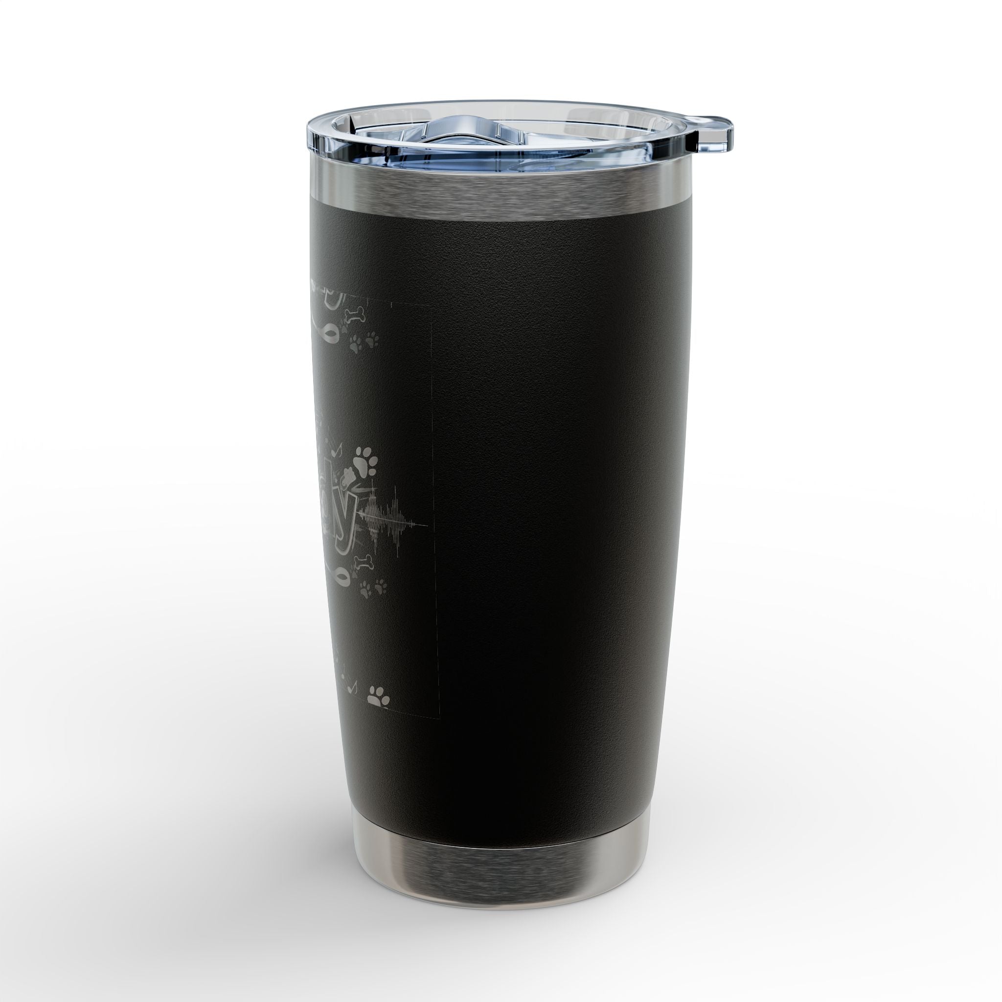 Engraved 20oz Stainless Steel Tumbler — Riva Black Marble Design