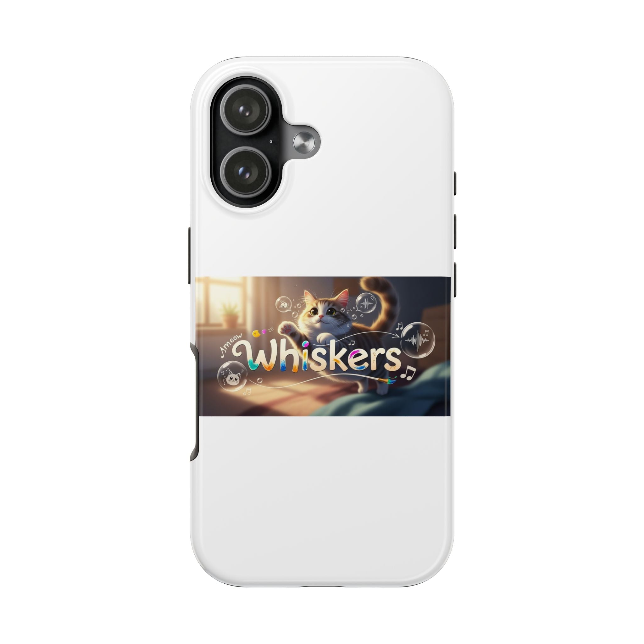 Whiskers Cat Tough Phone Case — Durable Shockproof iPhone Cover with Cute Cat Design